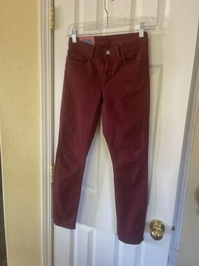 Acne Women's Deep Red Ankle Jeans-NEW